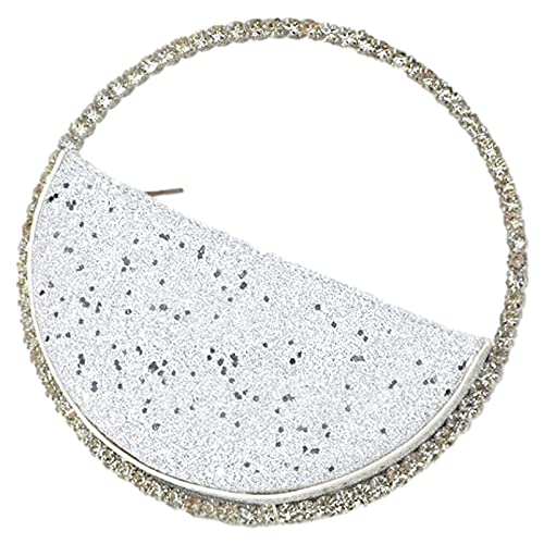 Anopo Damen Clutch Glitzer Abendtasche Elegant Rund Handtasche Weiß Brauttasche von Anopo