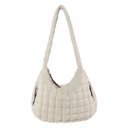 Anopo Gepolsterte Tragetasche für Damen Große Hobo-Umhängetasche mit Reißverschluss Gesteppte Handtasche für Reisen Arbeit Alltag Beige Anopo Gepolsterte Tragetasche für Damen Große Hobo-Umhängetasche mit Reißverschluss Gesteppte Handtasche für Reisen Arbeit Alltag Beige von Anopo