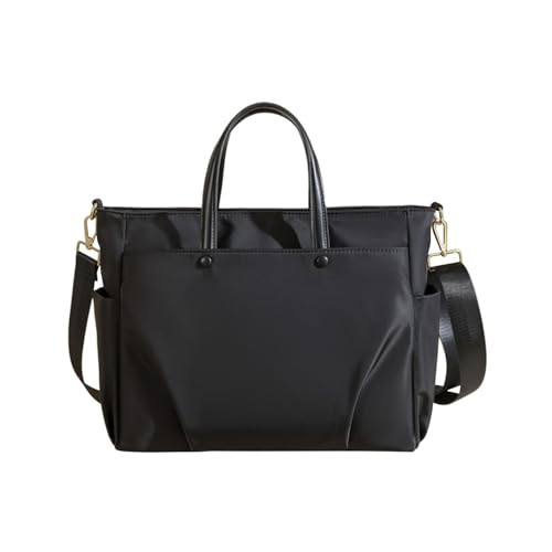 Anopo Laptop Handstache Computer Tote Tasche für Arbeit mit Trolley-Hülle Wasserdicht Shopper Umhängetasche Damen Herren 16 Zoll Schwarz von Anopo