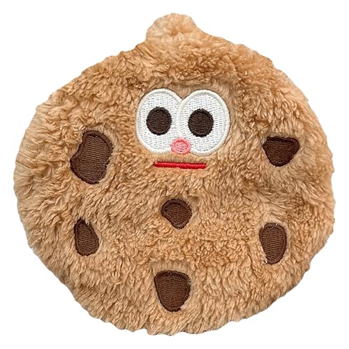 Anopo Süßes Plüsch Münzgeldbörse für Damen Kawaii Geldbörse mit Reißverschluss Lustige Geldbörse in Keksform mit langem Riemen Khaki von Anopo