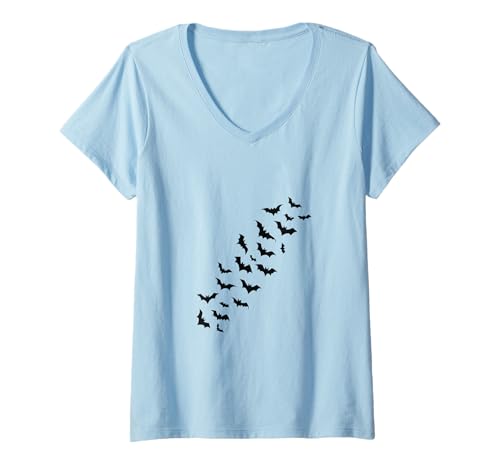 Damen Design vorne und hinten! Vintage Halloween Spukhaus T-Shirt mit V-Ausschnitt Damen Design vorne und hinten! Vintage Halloween Spukhaus T-Shirt mit V-Ausschnitt von Another Halloween Collection