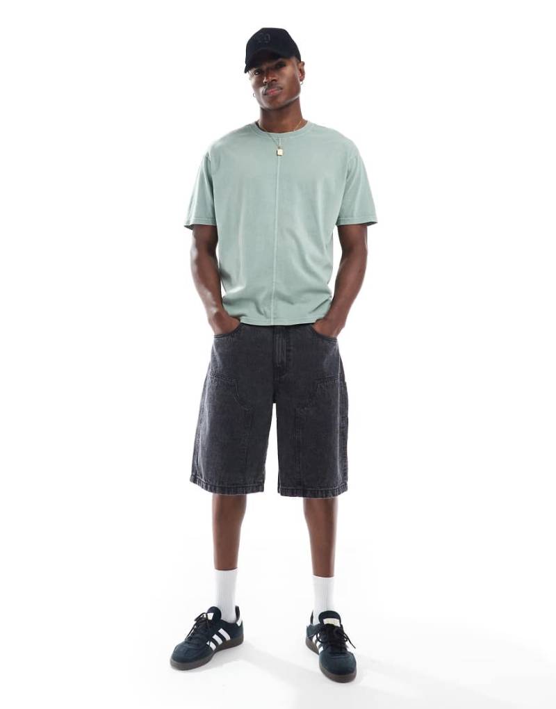 Another Influence - Carpenter-Jorts in schwarzer Waschung von Another Influence
