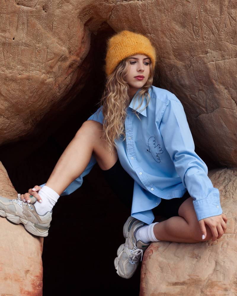 Handgestrickte Mohair-Beaniemütze in Senfgelb von AnotherHatBag