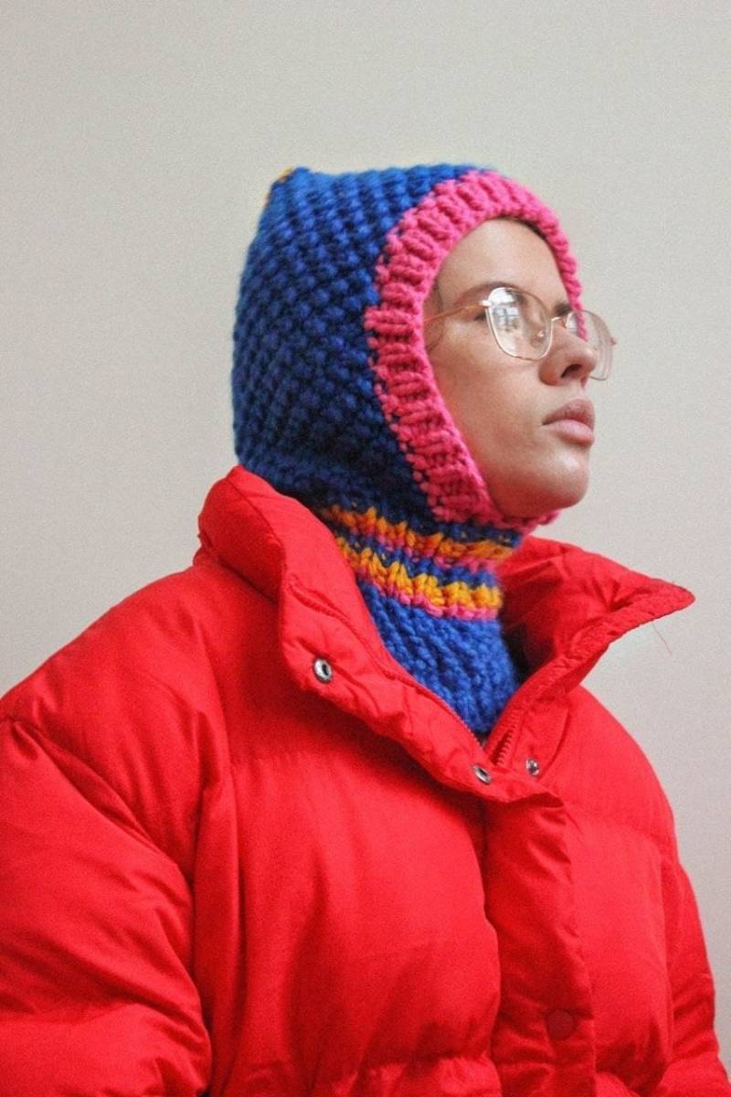 Mehrfarbige Balaclava Aus Wolle, Grobe Balaclava-Mütze Mango-Socken, Strickmütze, Strickhelm, Gehäkelte Balaclava, Gestrickte Kapuze von AnotherHatBag