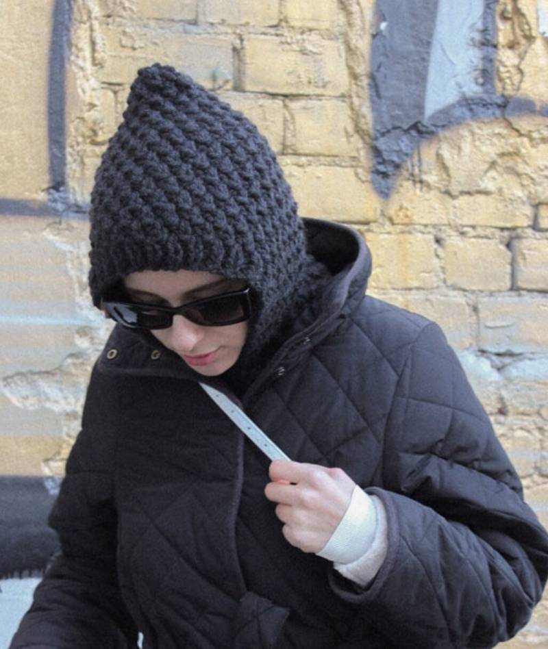 Balaclava Wollmütze in Schwarz, Mango Socky Strickmütze, Strickhelm, Häkel-Balaclava, Strickkapuze von AnotherHatBag