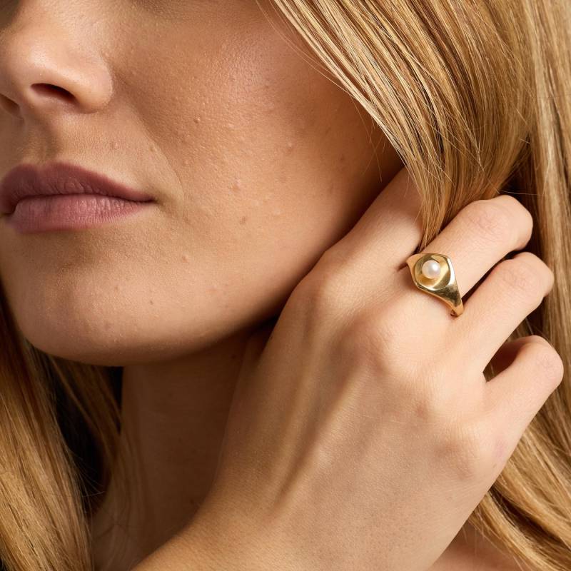 Ring Mit Perle in 14K Gold Gr. 7 | Echtes von AnothersLegacy