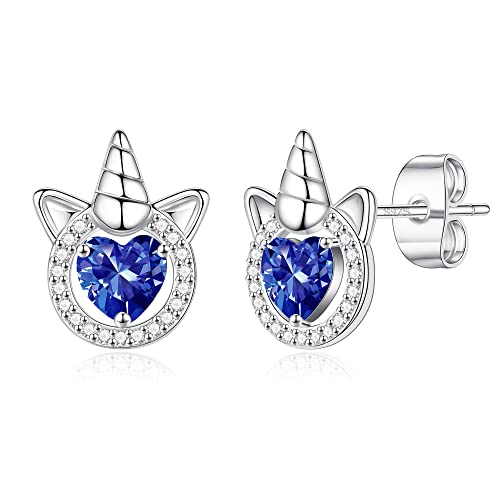 Einhörner Ohrstecker für Mädchen, Sterling Silber Post Ohrstecker 18k Weißgold überzogene Ohrringe Herz Geburtsstein Einhorn Hypoallergen Ohrringe für Mädchen Teen Mädchen Einhörner Geschenk für Einhörner Ohrstecker für Mädchen, Sterling Silber Post Ohrstecker 18k Weißgold überzogene Ohrringe Herz Geburtsstein Einhorn Hypoallergen Ohrringe für Mädchen Teen Mädchen Einhörner Geschenk für von Anoup