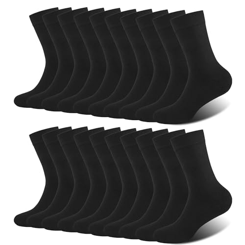 anqier 10 Paar Socken Herren Damen Baumwolle Herrensocken Sportsocken Schwarz Business Socken Weiß Atmungsaktive von anqier