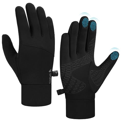 anqier Fahrradhandschuhe Herren Damen Winter Thermo-Handschuhe Touchscreen Handschuhe Anti-Rutsch Winddicht Handschuhe für Autofahren Radfahren Skifahren Arbeiten Outdoor Schwarz von anqier