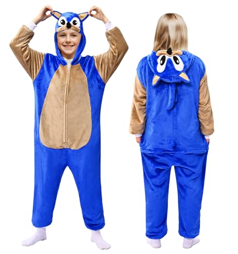 Ansamy Kostüm Kinder Faschingskostüme Schlafanzug kuschelig Plüsch Pyjamas Jumpsuit Tier Cosplay Kostüm für Erwachsene Kinder, Unisex von Ansamy