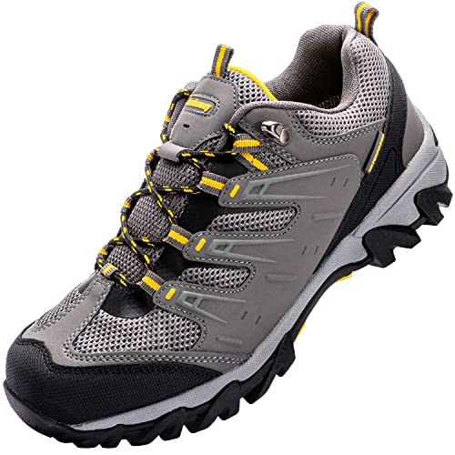 Ansbowey Wanderschuhe Damen Herren Low Trekkingschuhe Wasserdicht rutschfest Atmungsaktiv Outdoor Reisen Wanderhalbschuhe für Unisex-Erwachsene Grau 39 EU von Ansbowey