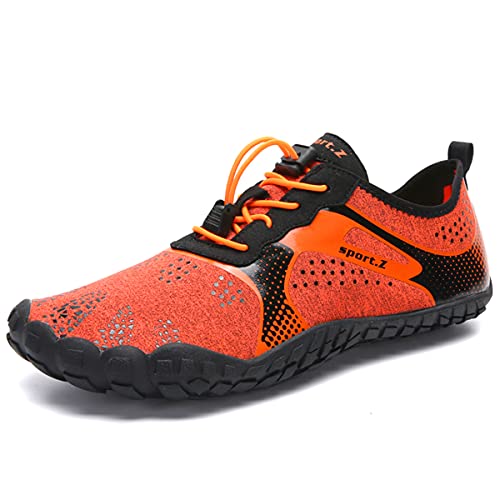 Ansbowey Wasserschuhe Damen Schnell Trocknend Strandschuhe rutschfeste Aquaschuhe Herren Leicht Schwimmschuhe Badeschuhe Barfuß Schuhe Unisex Orange 40EU von Ansbowey