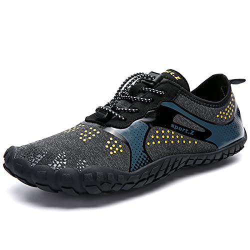 Ansbowey Wasserschuhe Damen Schnell Trocknend Strandschuhe rutschfeste Aquaschuhe Herren Leicht Schwimmschuhe Badeschuhe Barfuß Schuhe Unisex Schwarz 37EU von Ansbowey