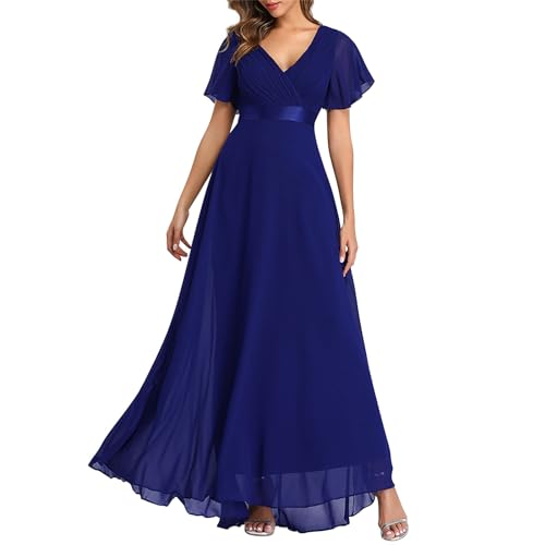 Ansenesna Abendkleider Elegant Für Hochzeit Lang Kleid Hochzeitsgast Damen mit Ärmeln Festliche Kleider Damen Sommer Spitze Brautjungfernkleider Frauen Midi Damenkleider Festlich Ballkleider von Ansenesna