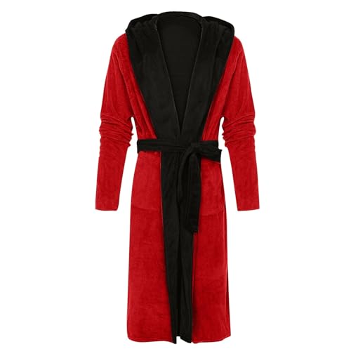 Ansenesna Bademantel Herren Flauschig Mit Kapuze Bademantel Herren Lang Warm Flauschiger Bademäntel Winter Kuschelig Fleece Herren-Bademantel Plüsch Bathrobe Männer Morgenmantel von Ansenesna