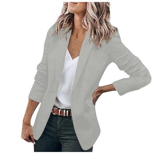 Ansenesna Blazer Damen Elegant Damenblazer Tailliert Winter Damen-Blazer Langarm Einfarbig Wintermantel Mit Knöpfen Frauen Kuschelig Damenmantel von Ansenesna