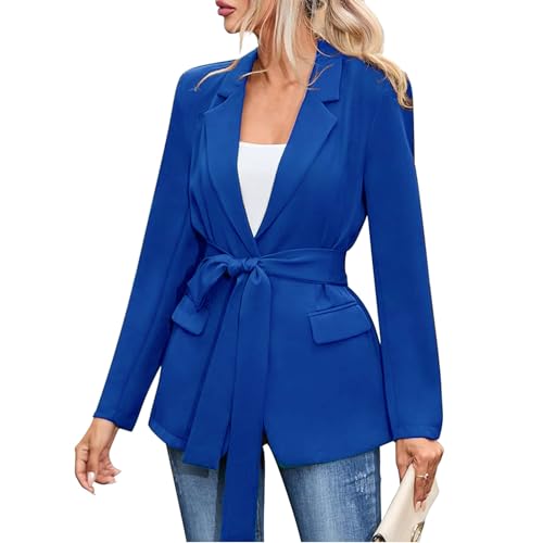 Ansenesna Blazer Damen Sportlich Elegant Blazer Damen Oversize Winter Damenblazer Tailliert Sportlicher Damen-Blazer Mit Knöpfen Wintermantel Business Mantel Frauen Umlegekragen Blazermantel von Ansenesna