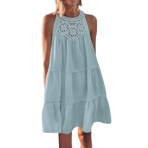 Ansenesna Boho Kleid Damen Kurz Ärmellos Sommerkleid Damen Elegant Locker Luftige Sommerkleider Leicht und Luftig Ibiza Style Kleider Frauen Hippie Lochstickerei Boho-Kleid Weite Strandkleid Ansenesna Boho Kleid Damen Kurz Ärmellos Sommerkleid Damen Elegant Locker Luftige Sommerkleider Leicht und Luftig Ibiza Style Kleider Frauen Hippie Lochstickerei Boho-Kleid Weite Strandkleid von Ansenesna