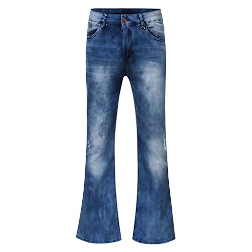 Ansenesna Herren Jeans Ausgestelltes Bein Lang Hose Männer Flared Vintage Denim Jeanshose (Blau,XL) von Ansenesna