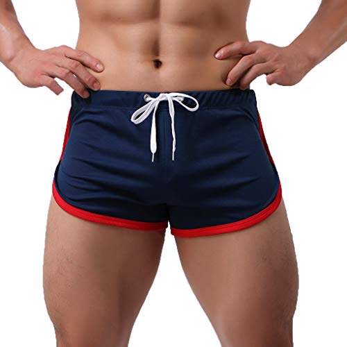 Ansenesna Herren Shorts mit Gummizug Strand Sport Hose Kurz Sommer Sporthose Gummibund mit Drawstring Trainingshose (Blau,XXL) von Ansenesna