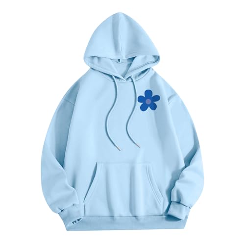 Ansenesna Hoodie Mit Backprint Damen Oversize Pullover Damen Mit Kapuze Winter Kapuzenpullover Frauen Warm Elegant Langarm Sweatshirt with Hood Aufdruck Kuschel Hoodies Mit Tasche Tunnelzug von Ansenesna