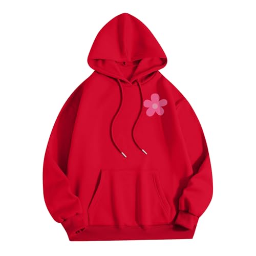 Ansenesna Hoodie Mit Backprint Damen Oversize Pullover Damen Mit Kapuze Winter Kapuzenpullover Frauen Warm Elegant Langarm Sweatshirt with Hood Aufdruck Kuschel Hoodies Mit Tasche Tunnelzug von Ansenesna