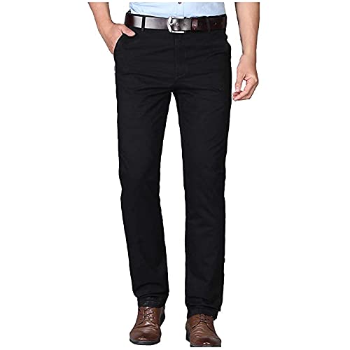 Ansenesna Hose Herren Business Gerades Bein Hosen Lang Männer Arbeitshose Regular Fit (Schwarz,38) von Ansenesna