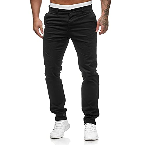 Ansenesna Hose Herren Regular Fit Lang Hosen Männer Business Freizeithose (Schwarz,XL) von Ansenesna