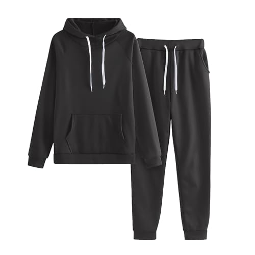 Ansenesna Jogginganzug Damen Set Mit Kapuze Trainingsanzug Zweit Damen Hausanzug Frauen Kuschelig Warm Winter Hosenanzug Im Joggingstyle Zweiteiler Jogginganzug 2 Teilig Sportanzug von Ansenesna