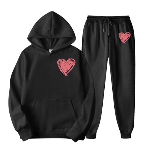 Ansenesna Jogginganzug Damen Set Winter Baggy Zweiteiler Trainingsanzug Damen Mit Kapuze Hosenanzug Sportlich Elegant 2 Teilig Sportanzug Frauen Kuschelig Oversize Jogging Anzug 2 Teiler von Ansenesna