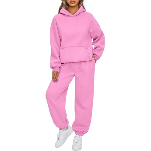 Ansenesna Jogginganzug Damen Set Winter Baggy Zweiteiler Trainingsanzug Damen Mit Kapuze Oversize Hausanzug Frauen Kuschelig Elegant Hosenanzug Sportlich 2 Teilig Jogging Anzug 2 Teiler von Ansenesna