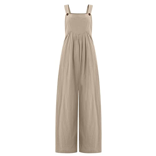 Ansenesna Jumpsuit Damen 3/4 Lang Weites Bein Spagethiträger Elegant Sommer Hosenanzug Frauen mit Kordel Einfarbig Overall Ansenesna Jumpsuit Damen 3/4 Lang Weites Bein Spagethiträger Elegant Sommer Hosenanzug Frauen mit Kordel Einfarbig Overall von Ansenesna