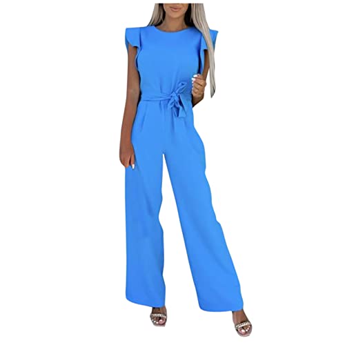 Ansenesna Jumpsuit Damen Hochzeit Festlich Lang Elegant Weites Bein Jumpsuits Onesie Frauen Hochzeitsgast Abendmode Overall mit Gürtel Rüschen Ärmel Hosenanzug Einfarbig Ansenesna Jumpsuit Damen Hochzeit Festlich Lang Elegant Weites Bein Jumpsuits Onesie Frauen Hochzeitsgast Abendmode Overall mit Gürtel Rüschen Ärmel Hosenanzug Einfarbig von Ansenesna