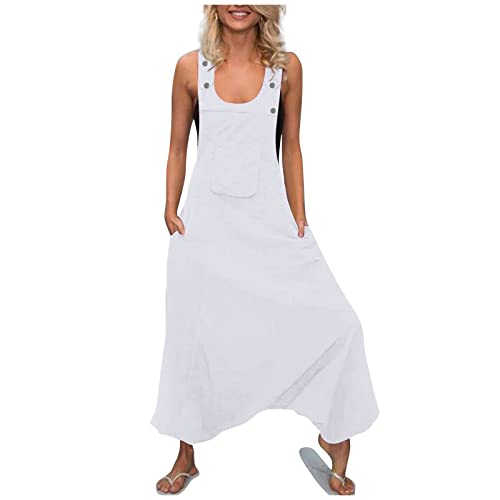 Ansenesna Jumpsuit Haremshose Damen Sommer Lang Harem Jumpsuits Damen Elegant Kuschelig Eleganter Overall Frauen Einteiler Locker Latzhose Weit Onesie Einfarbig Romper von Ansenesna