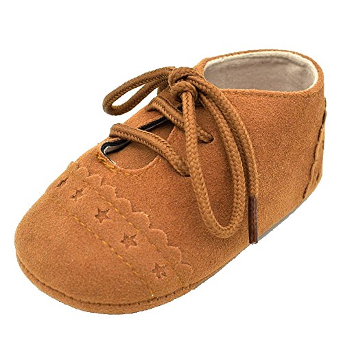 Ansenesna Krabbelschuhe Zum Schnüren Jungen Mädchen Wildleder Lauflernschuhe Baby Weiche Sohle Schuhe von Ansenesna