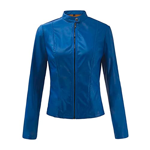 Ansenesna Lederjacke Elegant Damen Lederjacke Slim Fit Damen Winter Mäntel Frauen Lederoptik Reißverschluss Leder Jacke Frauen Vintage Arbeit Winterjacke von Ansenesna