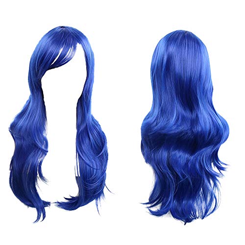 Ansenesna Perücke Blond Lang Locken Damen Ombre Langhaar Wig für Karneval Fasching Cosplay Party (Blau) von Ansenesna