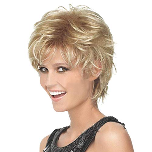 Ansenesna Perücke Damen Blond Kurz Frauen Locken Kurzhaar Wig (Blond) von Ansenesna