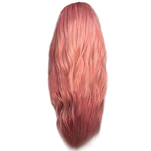 Ansenesna Perücke Damen Weiß Lang Locken Wig Ombre Frauen Blond Langhaar Perücken (Rosa) von Ansenesna