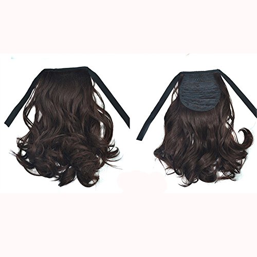 Ansenesna Perücke Lang Locken Pferdeschwanz Damen Wig Braun Schwarz (D) von Ansenesna