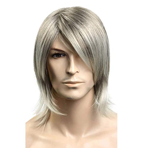 Ansenesna Perücken Blond Herren Kurz Cosplay Wig Mann Glatt Kurzhaar Perücke (Blond) von Ansenesna