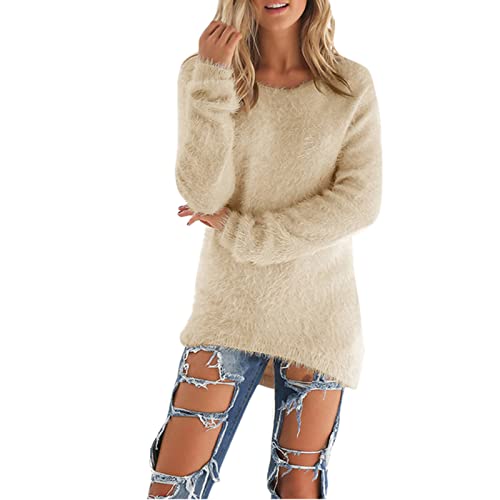 Ansenesna Pullover Damen Winter Elegant Winterpullover Damen Wolle Warm Flauschig Pulli Frauen Plüsch Thermo Dicke Winterpulli Kuschel Einfarbig Langarm Tops Ansenesna Pullover Damen Winter Elegant Winterpullover Damen Wolle Warm Flauschig Pulli Frauen Plüsch Thermo Dicke Winterpulli Kuschel Einfarbig Langarm Tops von Ansenesna