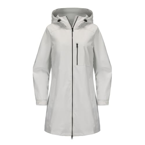 Ansenesna Regenjacke Damen Wasserdicht Atmungsaktiv Regenmantel Damen Lang Mit Kapuze Winterjacke Frauen Elegant Damen-Jacken Winter Outdoor Winddicht Wintermantel mit Reissverschluss Jacke von Ansenesna