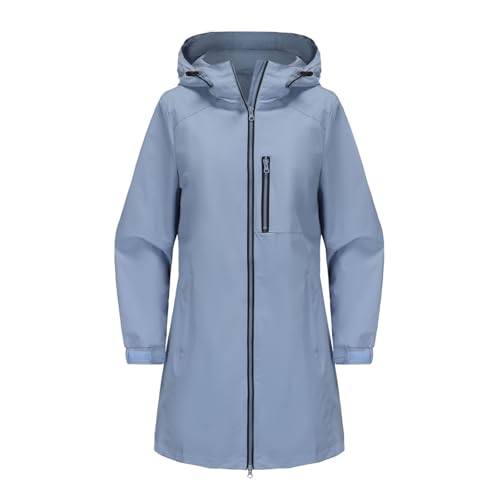 Ansenesna Regenjacke Damen Wasserdicht Atmungsaktiv Regenmantel Damen Lang Mit Kapuze Winterjacke Frauen Elegant Damen-Jacken Winter Outdoor Winddicht Wintermantel mit Reissverschluss Jacke Ansenesna Regenjacke Damen Wasserdicht Atmungsaktiv Regenmantel Damen Lang Mit Kapuze Winterjacke Frauen Elegant Damen-Jacken Winter Outdoor Winddicht Wintermantel mit Reissverschluss Jacke von Ansenesna