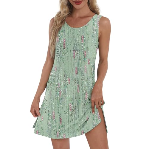 Ansenesna Shirtkleid Damen Sommer Elegant Tshirt Kleid Kurz A Linie Blumen Sommerkleider Damen Leicht Und Luftig Sommerkleid mit Taschen Tank Kleider Frauen Ärmellos Damenkleider mit Öse Ansenesna Shirtkleid Damen Sommer Elegant Tshirt Kleid Kurz A Linie Blumen Sommerkleider Damen Leicht Und Luftig Sommerkleid mit Taschen Tank Kleider Frauen Ärmellos Damenkleider mit Öse von Ansenesna