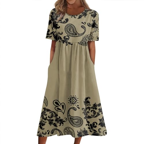Ansenesna Sommerkleid Damen Blumen Midi Elegant Italienische Kleider Damen Sommer Vintage Luftige Sommerkleider mit Taschen Frauen Leicht Kurzarm Leichte Kleid Schößchen Locker Midikleider Ansenesna Sommerkleid Damen Blumen Midi Elegant Italienische Kleider Damen Sommer Vintage Luftige Sommerkleider mit Taschen Frauen Leicht Kurzarm Leichte Kleid Schößchen Locker Midikleider von Ansenesna