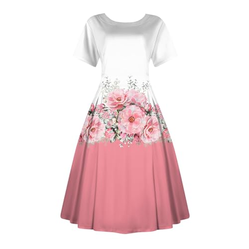 Ansenesna Sommerkleid Damen Midi Elegant Vintage Kleider Damen Sommer A Linie Blumen Sommerkleider Damen Leicht Und Luftig Midikleid Frauen Kurzarm Damenkleider Schwingen Blumenkleid Ansenesna Sommerkleid Damen Midi Elegant Vintage Kleider Damen Sommer A Linie Blumen Sommerkleider Damen Leicht Und Luftig Midikleid Frauen Kurzarm Damenkleider Schwingen Blumenkleid von Ansenesna