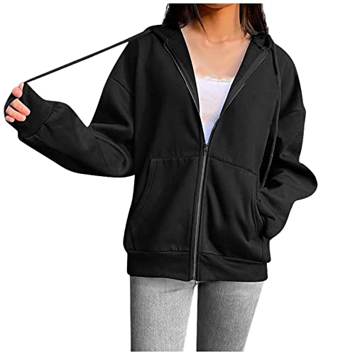 Ansenesna Sweatjacke Damen Mit Kapuze GefüTtert Warm GefüTterte Sweatjacke Damen Winter Sweatjacke Mit Teddyfutter Damen Dicker Stoff Winterjacke Frauen Innenfutter Fleece Sweatjacke Zip Hoodie von Ansenesna