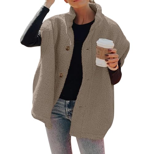 Ansenesna Weste Damen Fleece Ärmellos Weste Damen Winter Elegant Ärmellose Fleeceweste Frauen Warm Wintermantel mit Knöpfen Mantel Ohne Kapuze Jacke Ohne Ärmel Damen-Jacken von Ansenesna