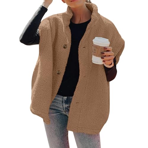 Ansenesna Weste Damen Fleece Ärmellos Weste Damen Winter Elegant Ärmellose Fleeceweste Frauen Warm Wintermantel mit Knöpfen Mantel Ohne Kapuze Jacke Ohne Ärmel Damen-Jacken von Ansenesna